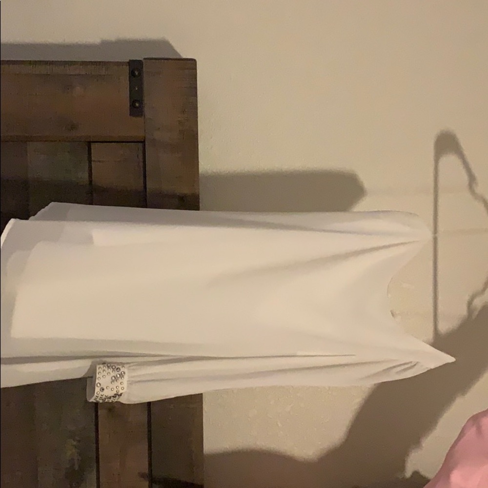 One shoulder white dress